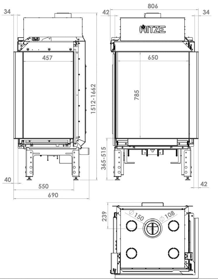 Semineu Hitze Calma 65R 13,8 kW