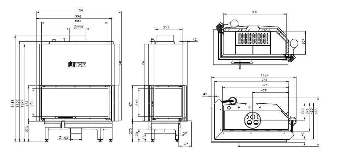 Termosemineu Hitze ALBERO Aquasystem 21 kW