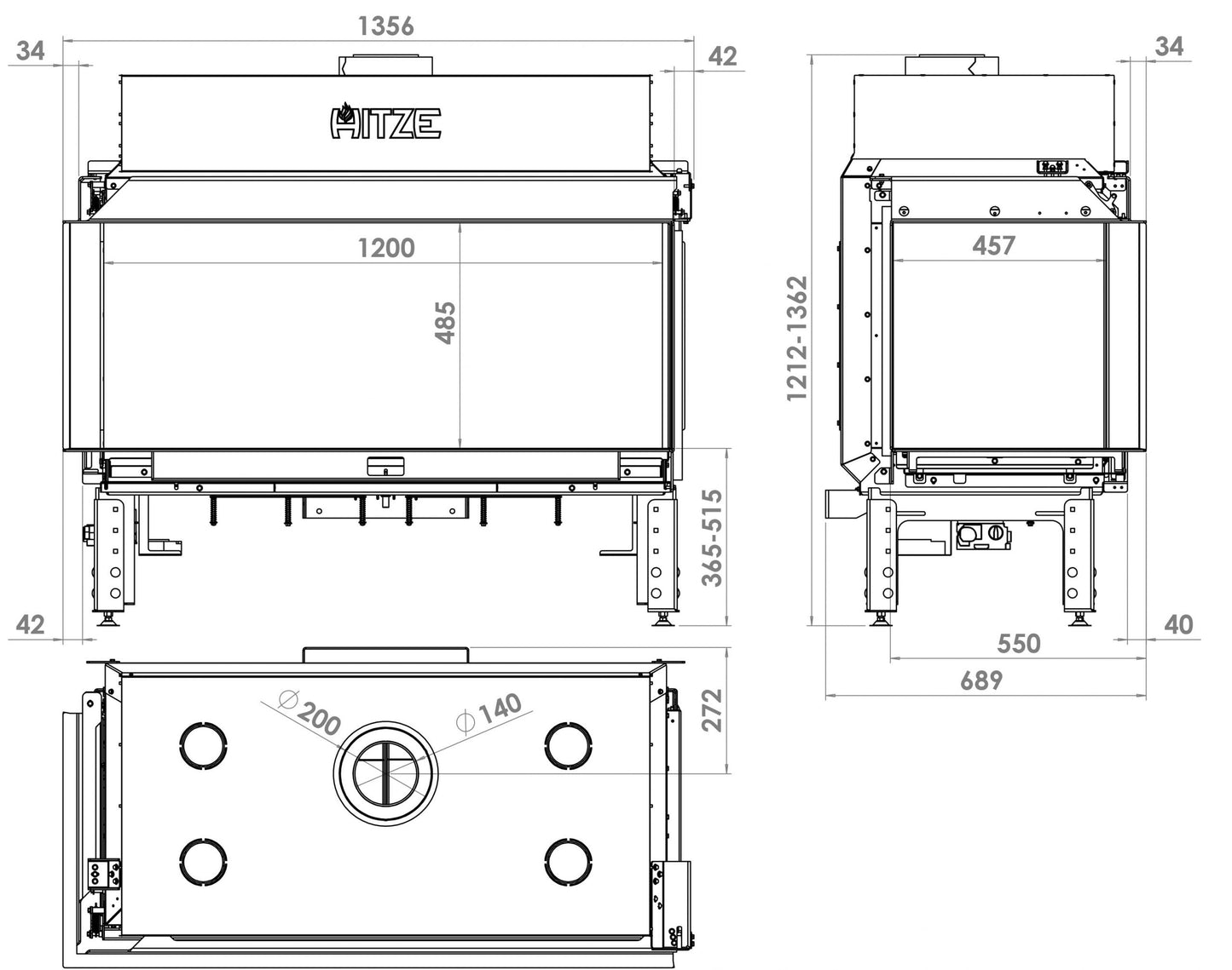 Semineu Hitze Calma 120L 17,6 kW
