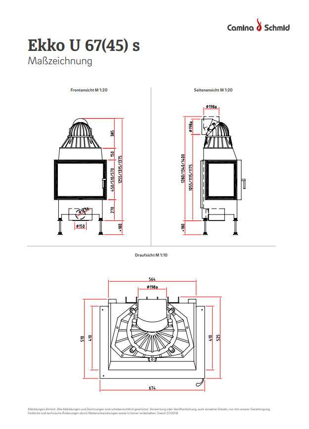 Semineu pe lemne Camina Schmid Ekko R 67x45x51h