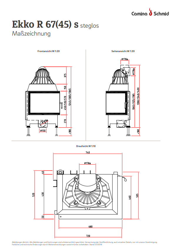 Semineu pe lemne Camina Schmid Ekko 67x45x51s