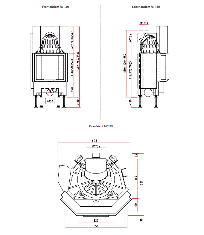 Șemineu pe lemne Camina Schmid PANO 5557h