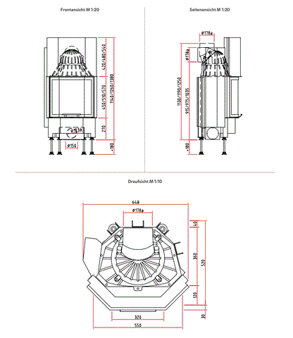 Șemineu pe lemne Camina Schmid PANO 5557h