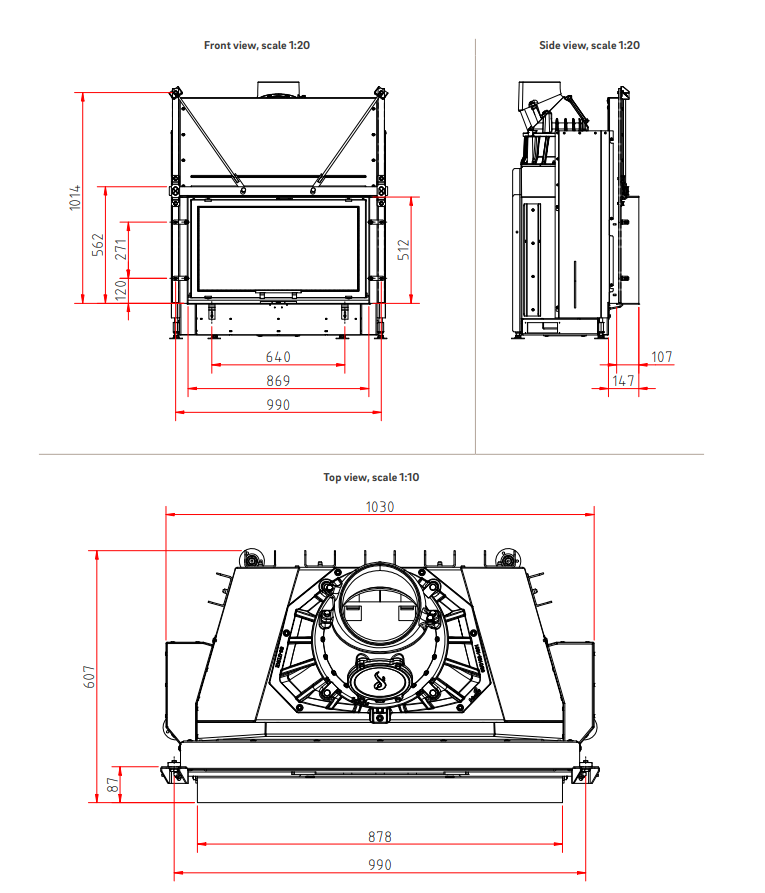 Șemineu pe lemne Camina Schmid Lina 8751h