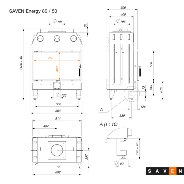 Șemineu SAVEN Energy ECO 17kW