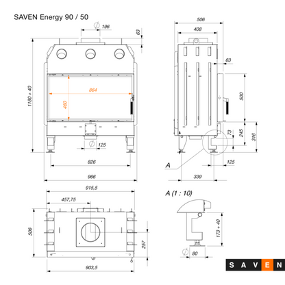 Șemineu SAVEN Energy ECO 19 kW