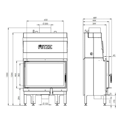 Termoșemineu Hitze ALBERO Aquasystem 16 kW