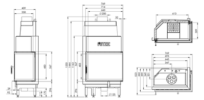 Termoșemineu Hitze ALBERO 19KW AQUASYSTEM