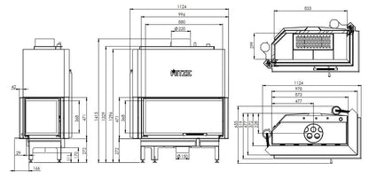 Termoșemineu Hitze ALBERO Aquasystem ALAQS90 21 kW