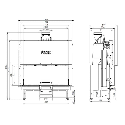 Șemineu Hitze DUO ARD105 19 kW