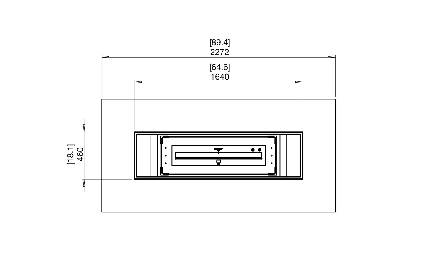 Șemineu cu bioetanol EcoSmartFire Gin90 Low