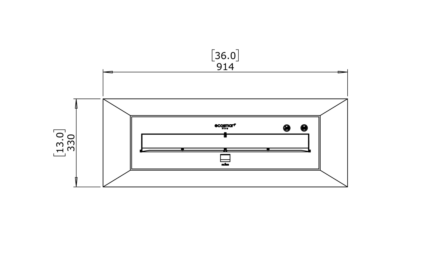 Șemineu cu Bioetanol EcoSmartFire Grate 36