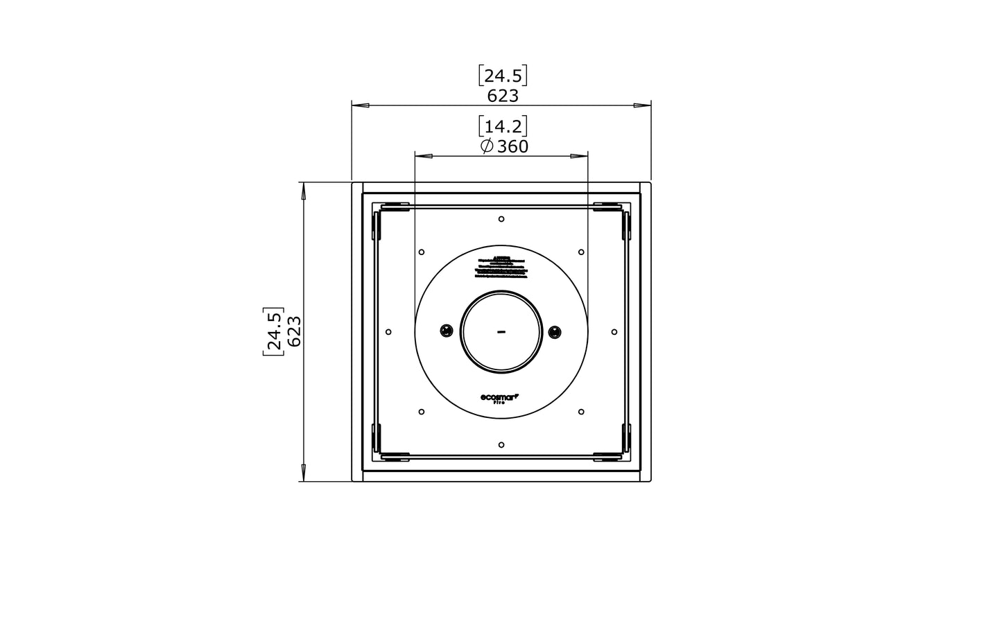 Șemineu cu Bioetanol EcoSmartFire Square 22