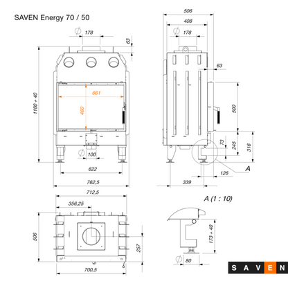 Șemineu SAVEN Energy ECO 15,1 kW